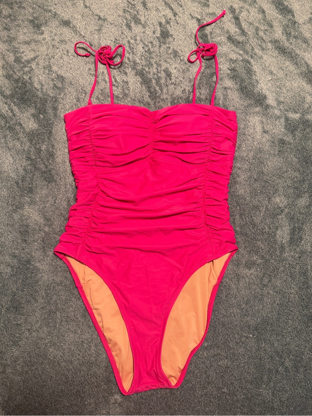 J. Crew Hot Pink Ruched One-Piece Swimsuit